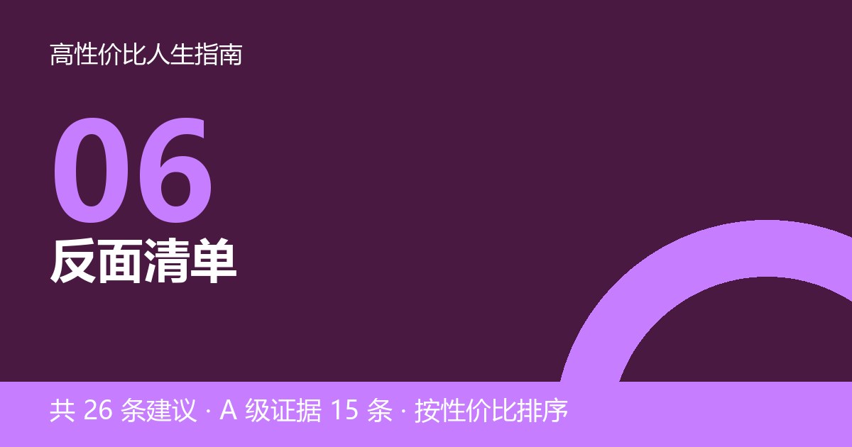 第 6 节封面：反面清单